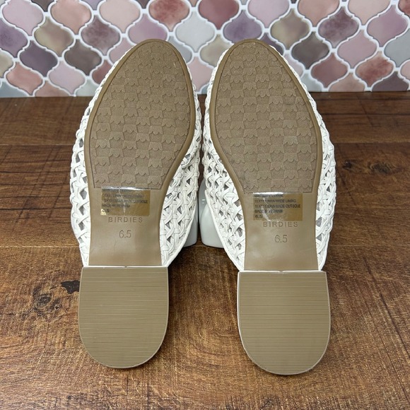 Women's Birdies Phoebe Ecru/Off-White Woven Mule, Size 6.5 - Picture 7 of 14